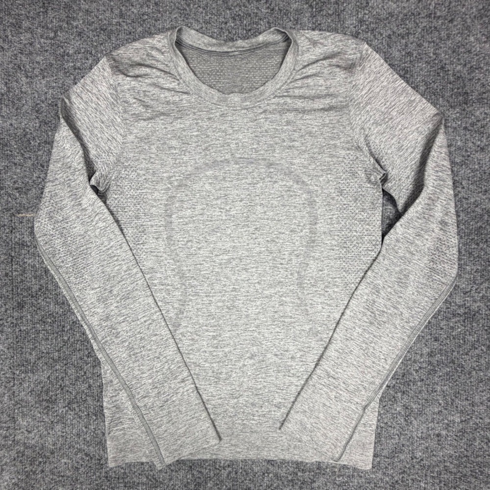 Lululemon Swiftly Tech Long Sleeve 2.0 Heathered Grey Running Top Size 4